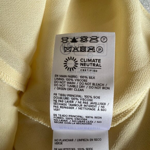 NEW Reformation Anaiis Long Backless Silk Dress Honeyglow Yellow Floral | US 6 - Picture 12 of 16